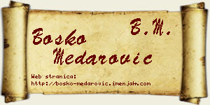 Boško Medarović vizit kartica